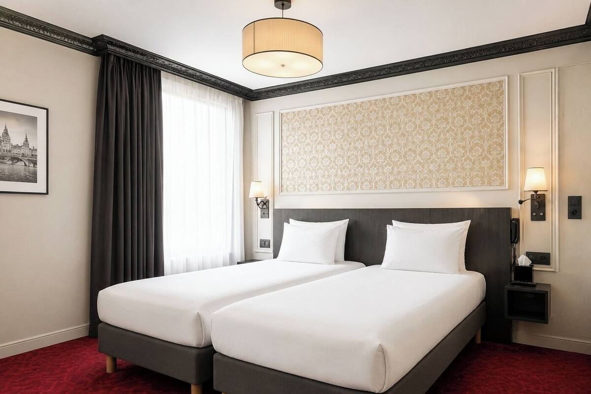 Phòng 2 giư ờng đơn Superior | Bộ đồ giường cao cấp, két bảo mật tại phòng, bàn, phòng cách âm 