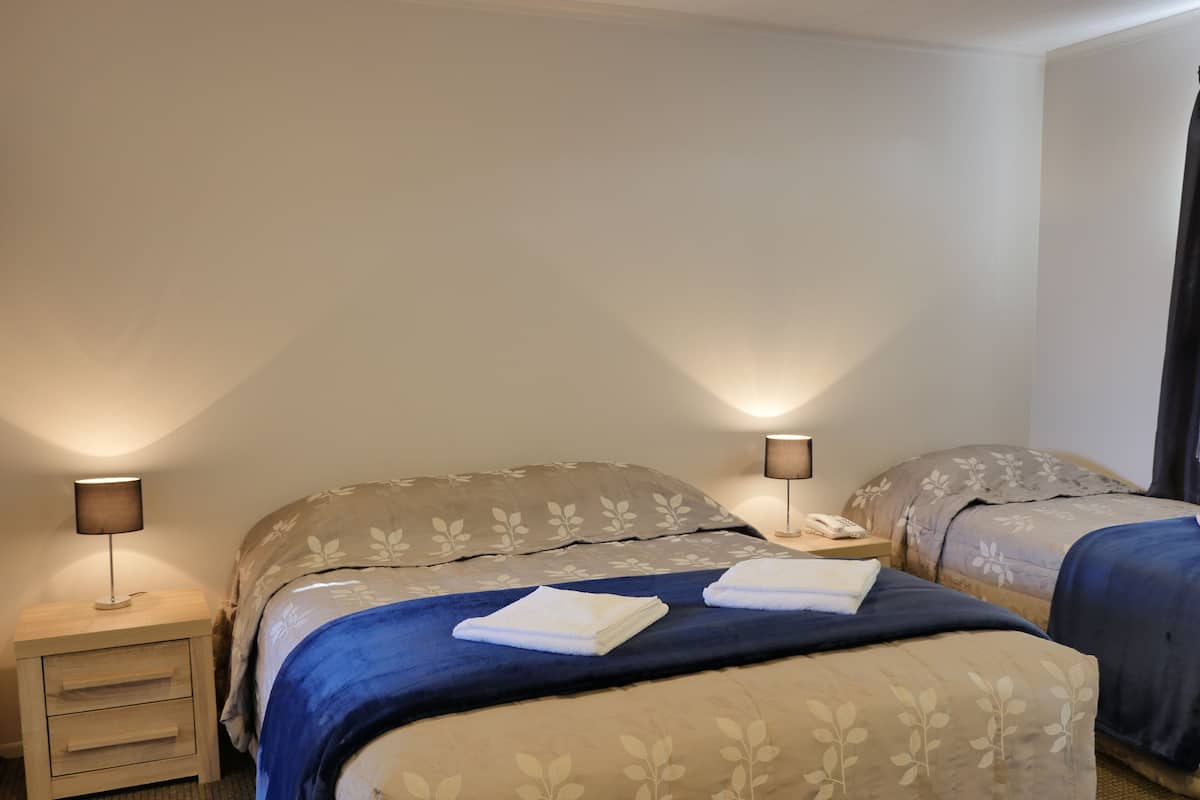 Habitación estándar con 2 camas individuales, vista al patio | Tabla de planchar con plancha, wifi gratis y ropa de cama