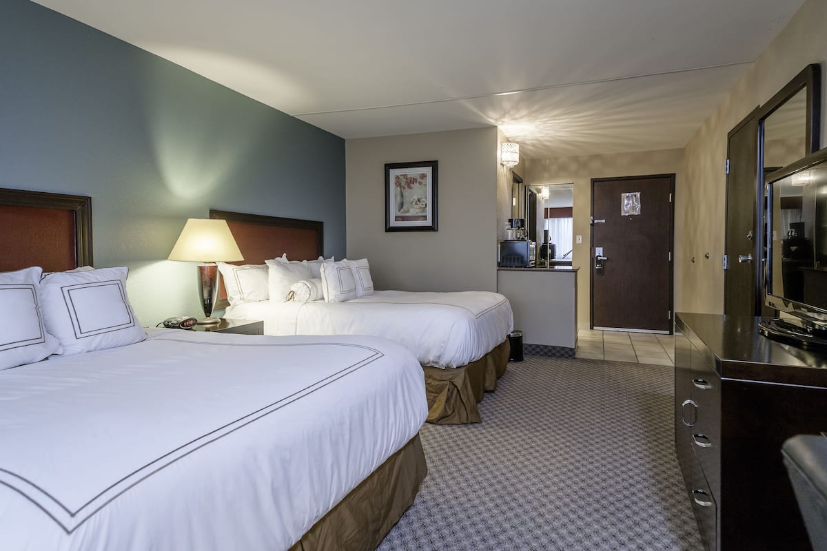 Deluxe Room, 2 Queen Beds | In-room safe, desk, laptop workspace, iron/ironing board