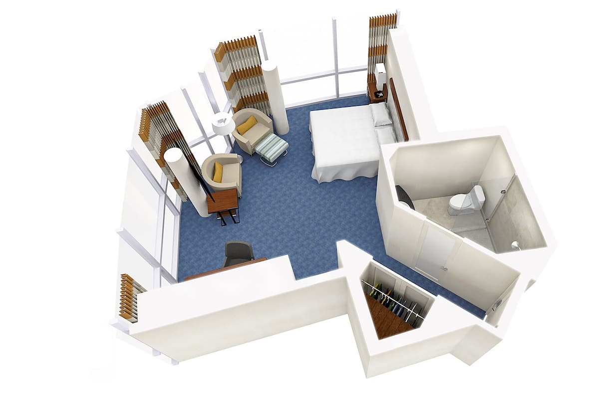 Kamer, 1 kingsize bed, niet-roken, op de hoek | 1 slaapkamer, luxe beddengoed, donzen dekbedden