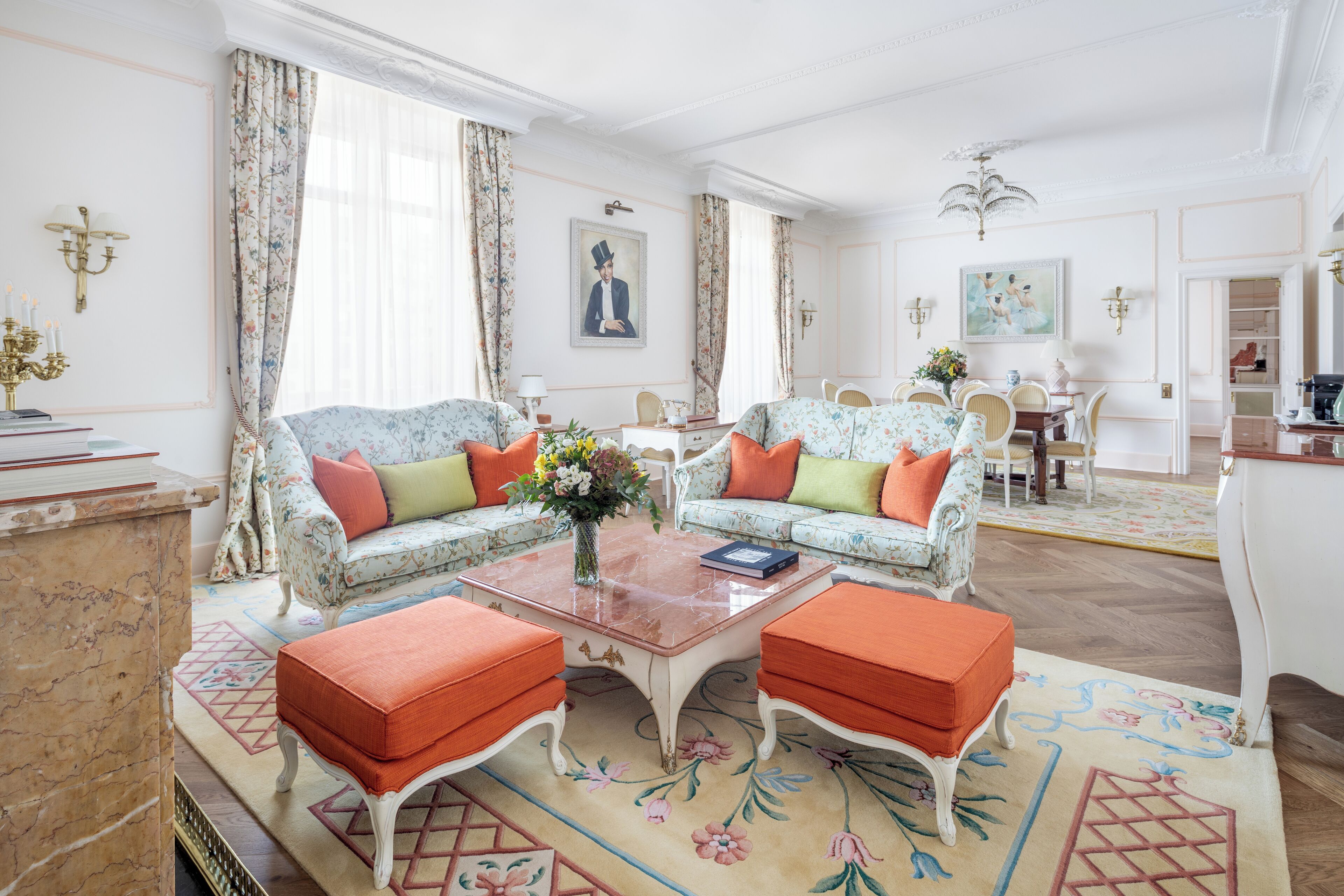 suite, 1 bedroom (palace) | living area | flat-screen tv, fireplace