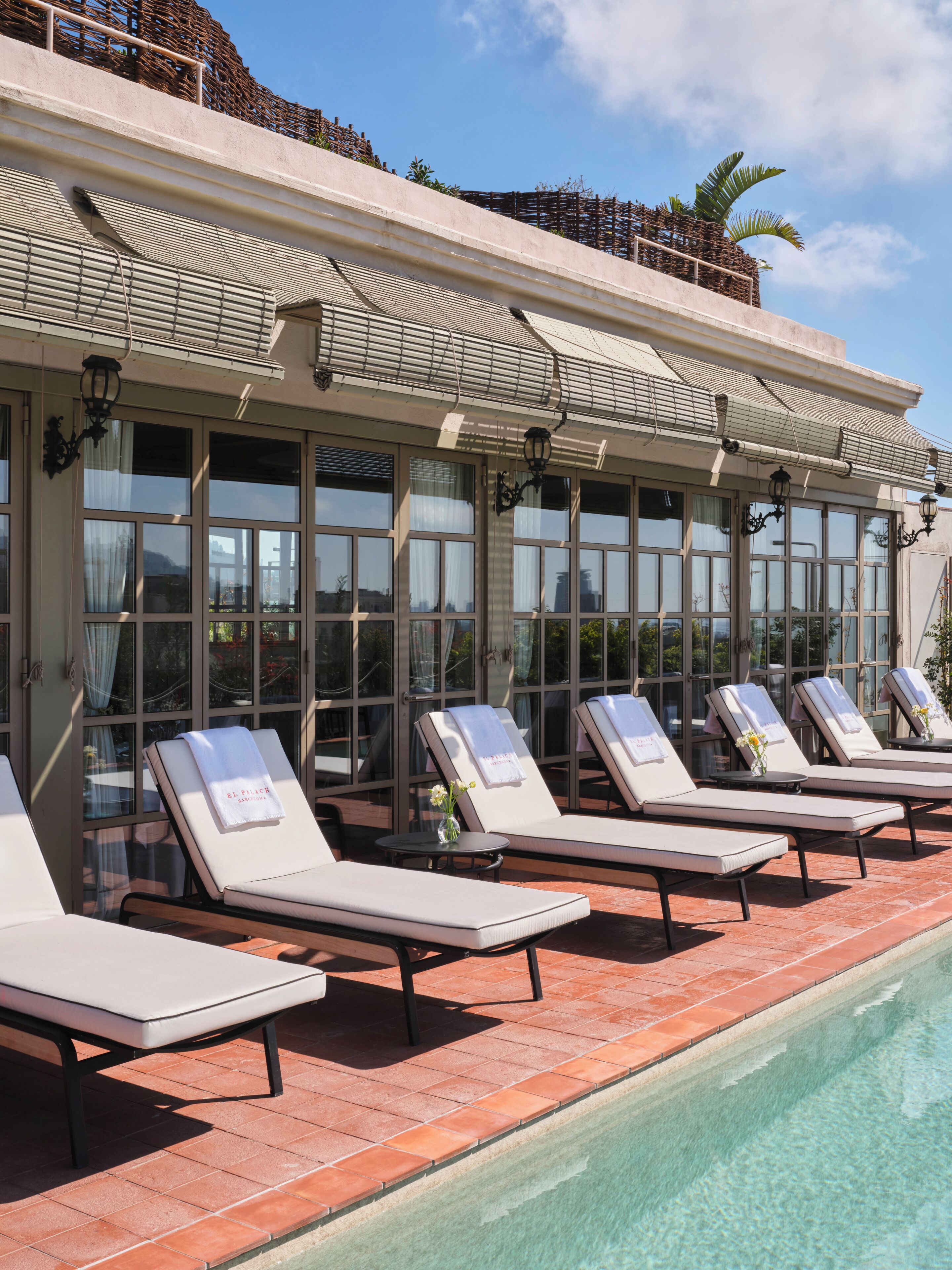 Outdoor pool, open 10:00 AM to 6:00 PM, pool umbrellas, sun loungers