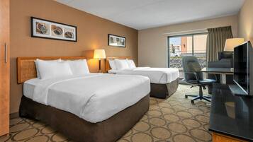 Deluxe Room, 2 Queen Beds, Non Smoking | Premium bedding, pillowtop beds, desk, laptop workspace