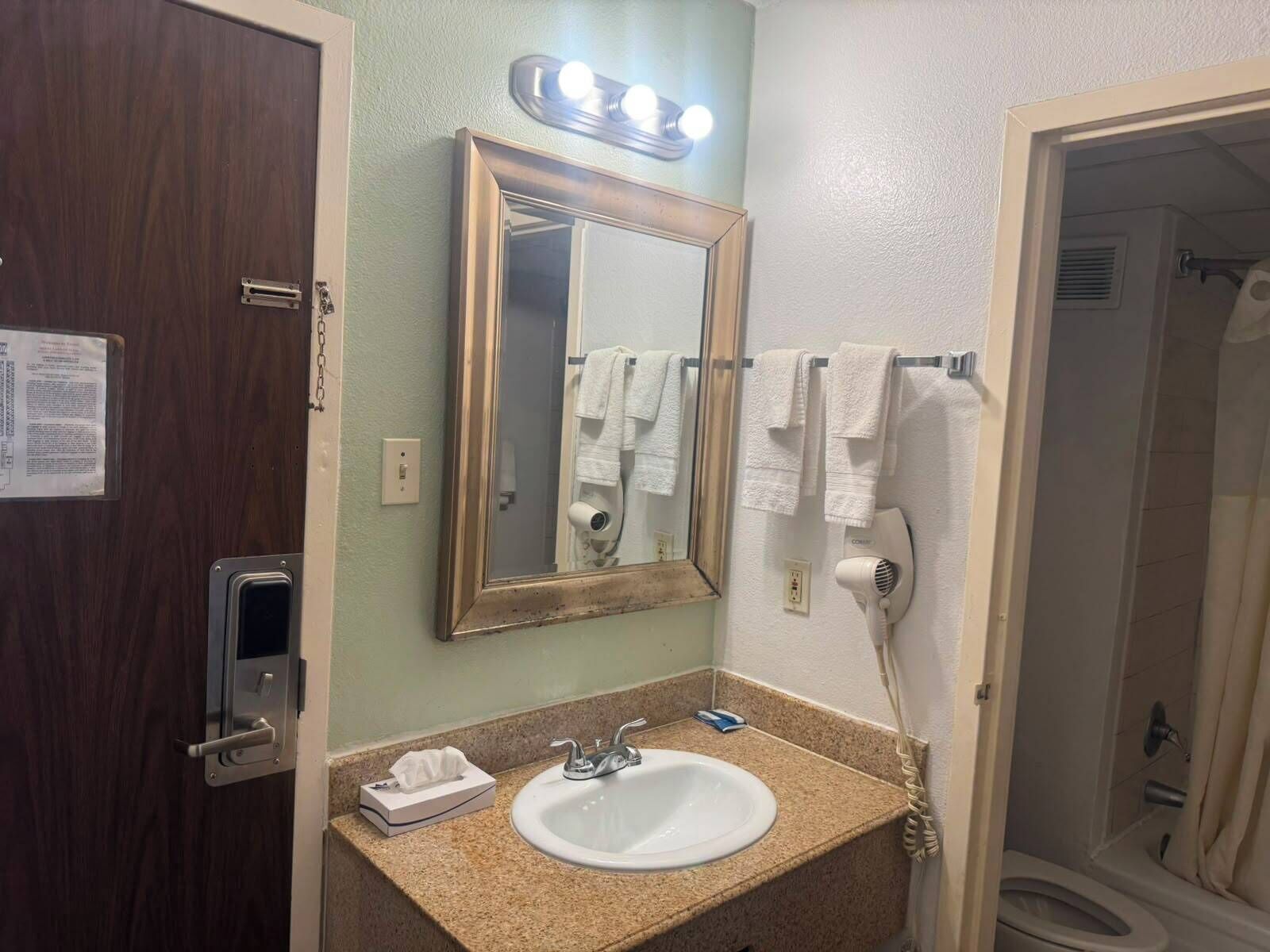 Hair dryer, towels