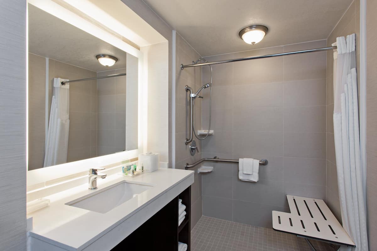 Standardzimmer, 1 King-Bett, rollstuhlgeeignete Dusche (Communications) | Badezimmer | Duschwanne, kostenlose Toilettenartikel, Haartrockner, Handtücher