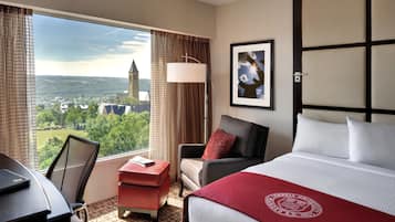 Premium bedding, down comforters, pillowtop beds, in-room safe