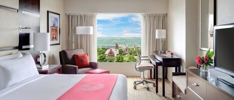 Premium bedding, down comforters, pillowtop beds, in-room safe