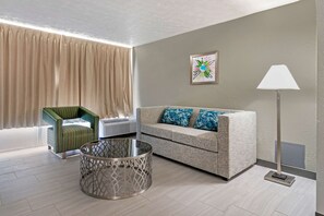 Premium bedding, desk, blackout curtains, iron/ironing board