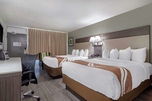 Premium bedding, desk, blackout curtains, iron/ironing board