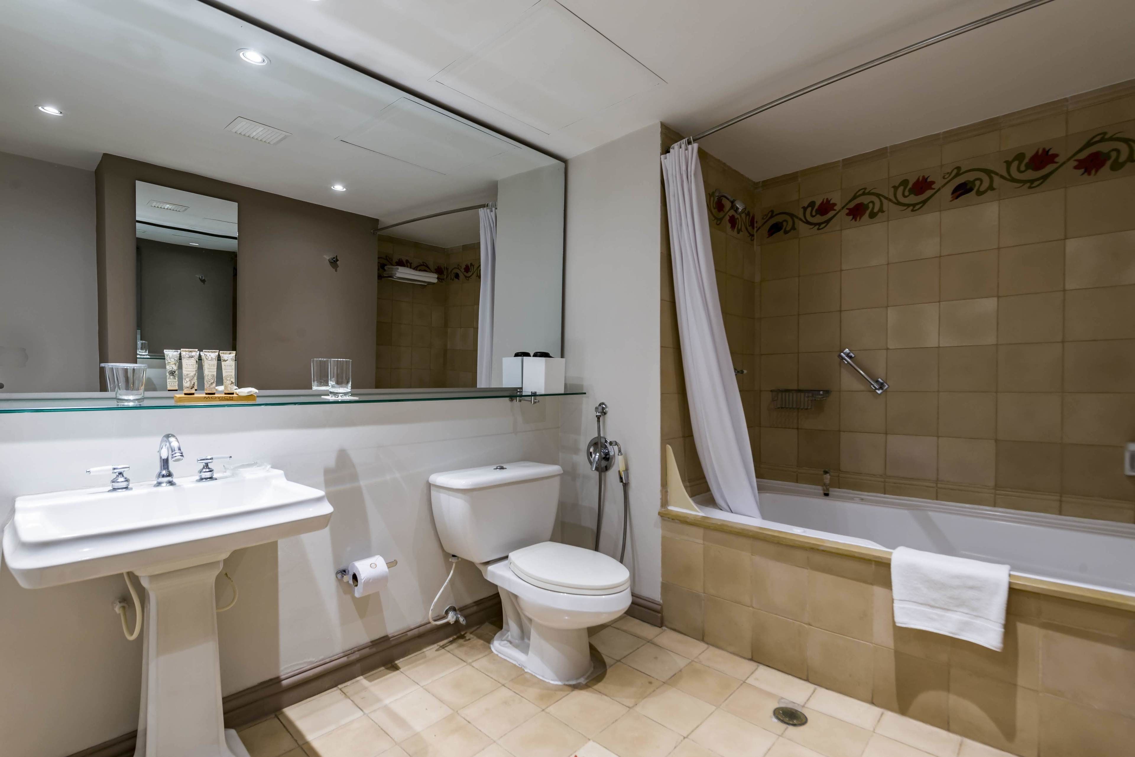 shower, rainfall showerhead, free toiletries, hair dryer