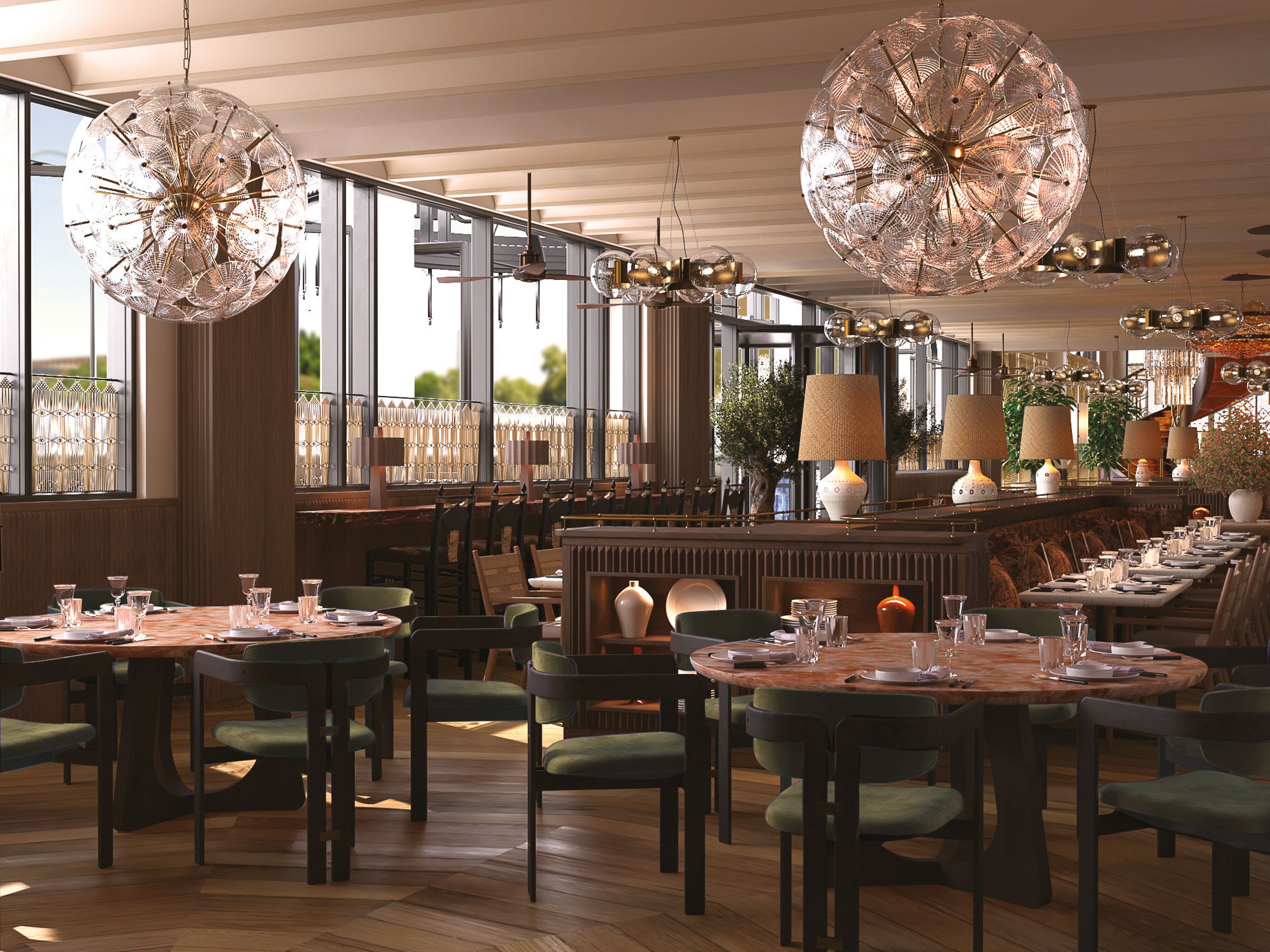 Frokost, lunsj og middag serveres