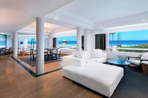 Presidential Suite, 1 Bedroom, Non Smoking, Ocean View | Living room | 118-cm LCD TV with satellite channels, TV, iPod dock