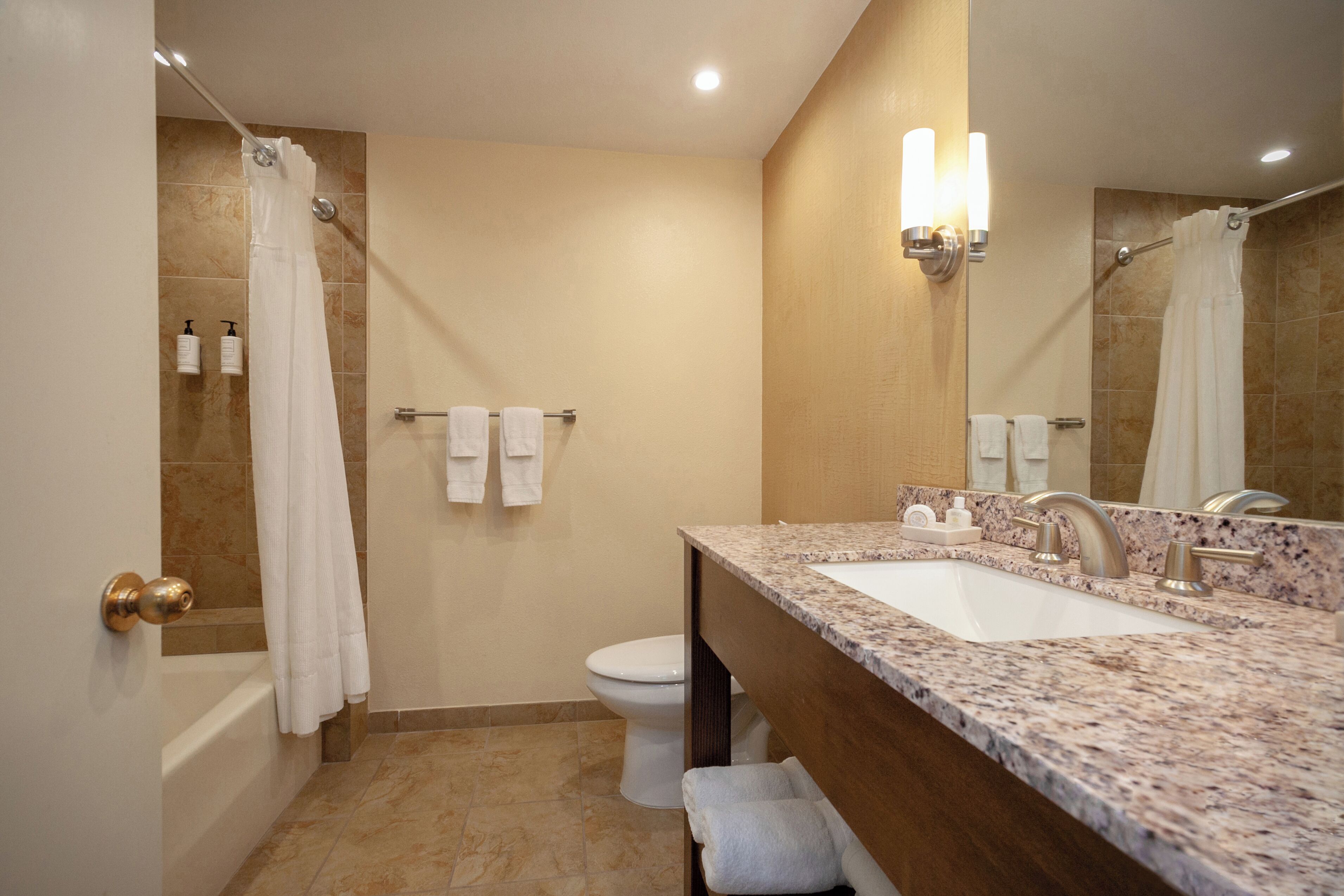 free toiletries, hair dryer, bathrobes, towels