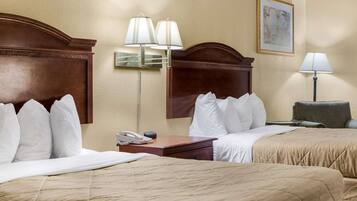 Standard Room, 2 Double Beds, Non Smoking | Iron/ironing board, free WiFi, bed sheets