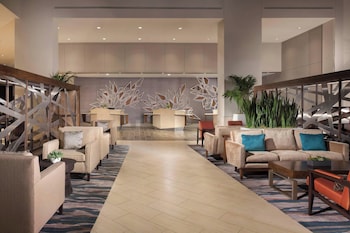 Sitting area in hotel lobby at The Westin Dallas Park Central