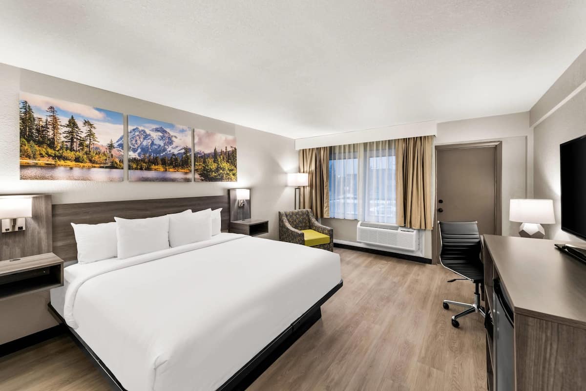 1 King Bed, Balcony | Iron/ironing board, free cribs/infant beds, rollaway beds, free WiFi