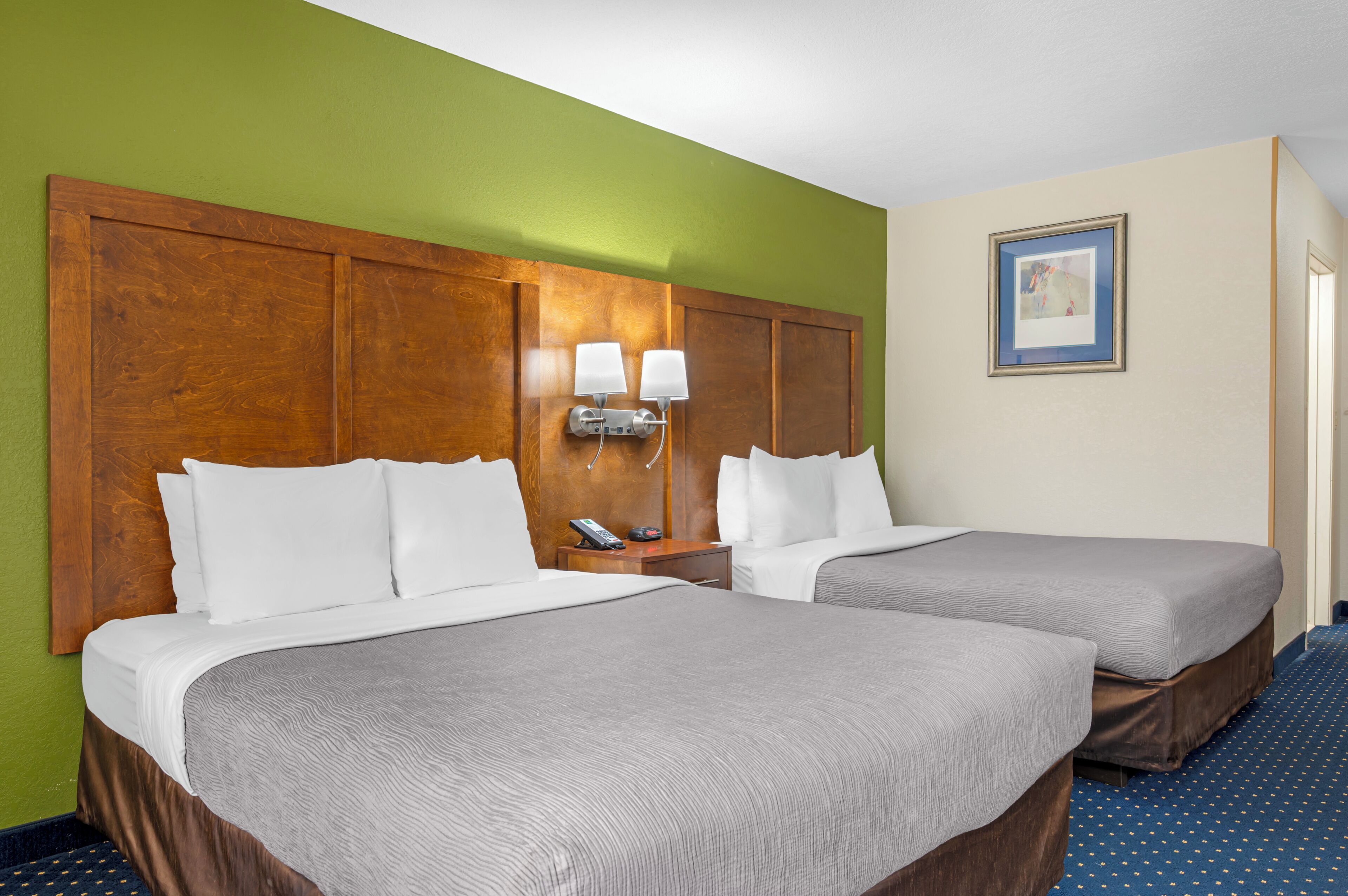 Standard Room, 2 Queen Beds, Non Smoking | 1 bedroom, desk, iron/ironing board, free WiFi
