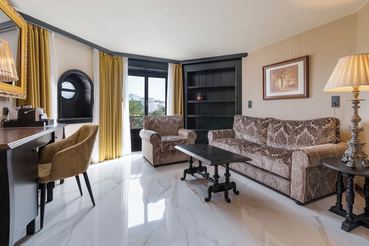 Suite Deluxe | Zona de estar | Una televisión de pantalla plana