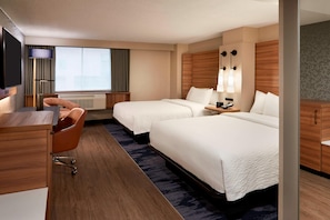 Room, 2 Queen Beds, Non Smoking | In-room safe, desk, blackout drapes, iron/ironing board