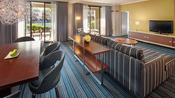 55-inch flat-screen TV with cable channels