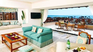 Terrace Suite, Sea View | Colchones con acolchado adicional y caja fuerte