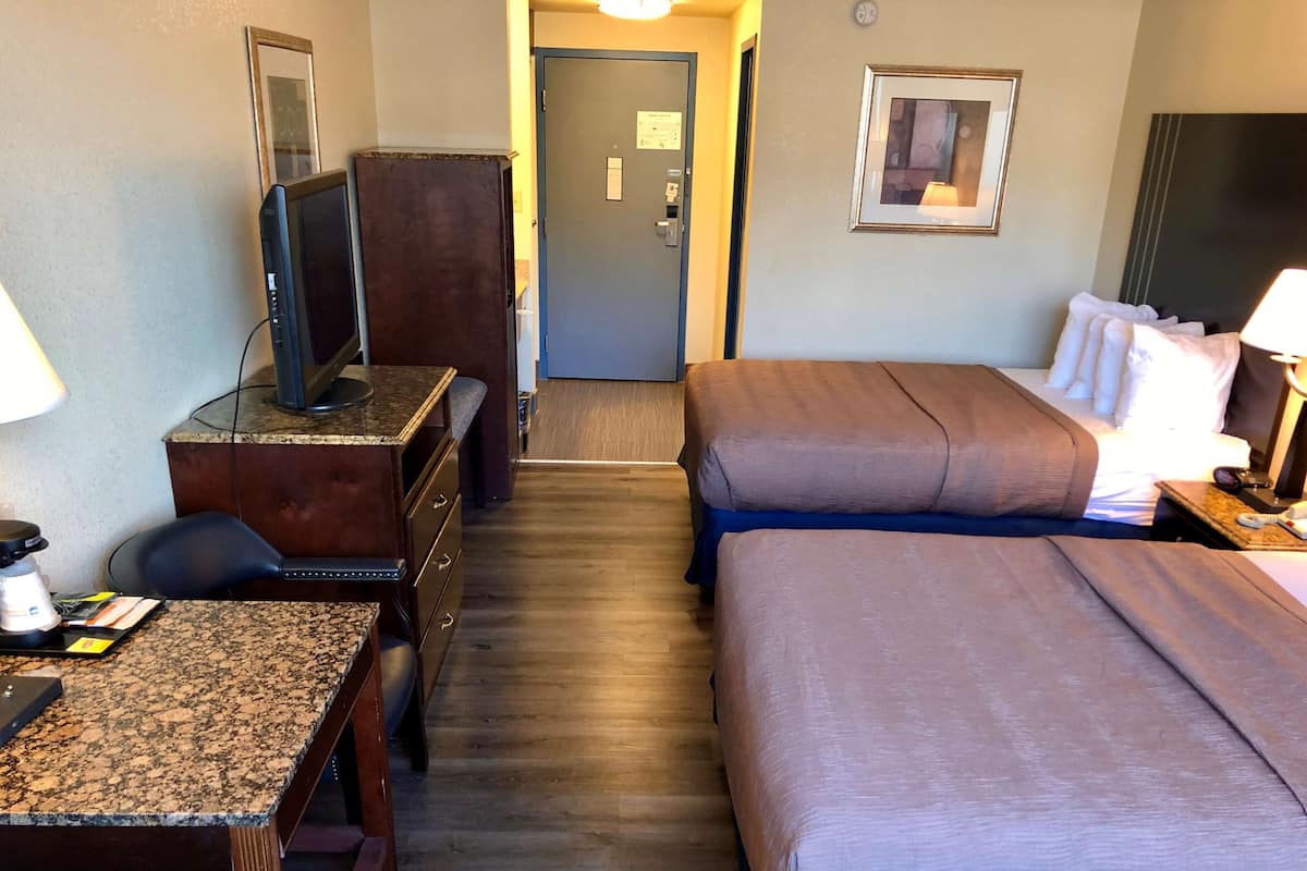 Standard Room, 2 Queen Beds, Non Smoking, Refrigerator & Microwave (Pet Friendly) | In-room safe, laptop workspace, iron/ironing board