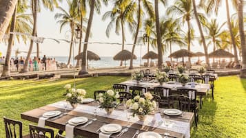 Outdoor wedding area