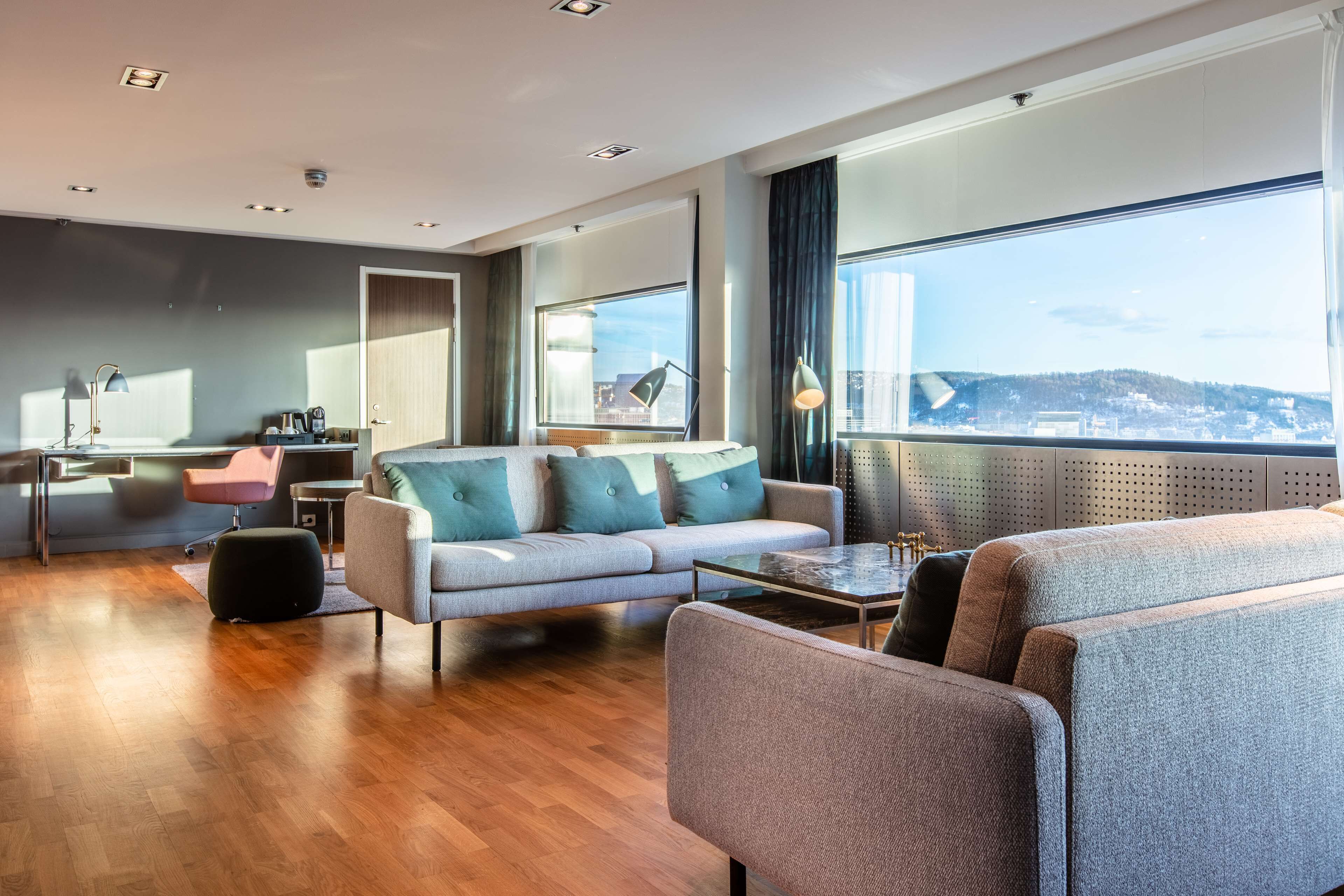 Premium bedding, down comforters, pillowtop beds, in-room safe