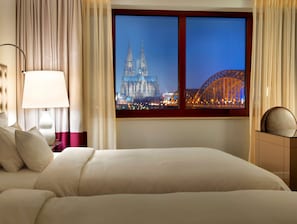 Room, 2 Queen Beds, River View | Premium bedding, down comforters, minibar, in-room safe - Hyatt Regency Cologne (Cologne)
