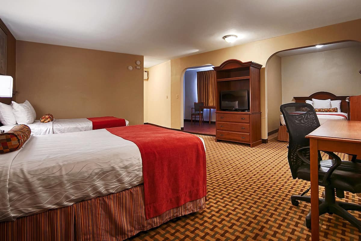 Suite, Multiple Beds, Non Smoking, Refrigerator & Microwave | In-room safe, desk, laptop workspace, blackout curtains