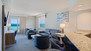 Suite, 1 habitación, frente al océano | Ropa de cama hipoalergénica y escritorio