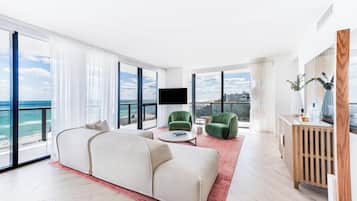 Luxury Oceanfront 2.5 Bdr, Suite, Bedroom 1: 1 King, Bedroom 2: 1 Queen, Balcony | Down comforters, minibar, in-room safe, desk