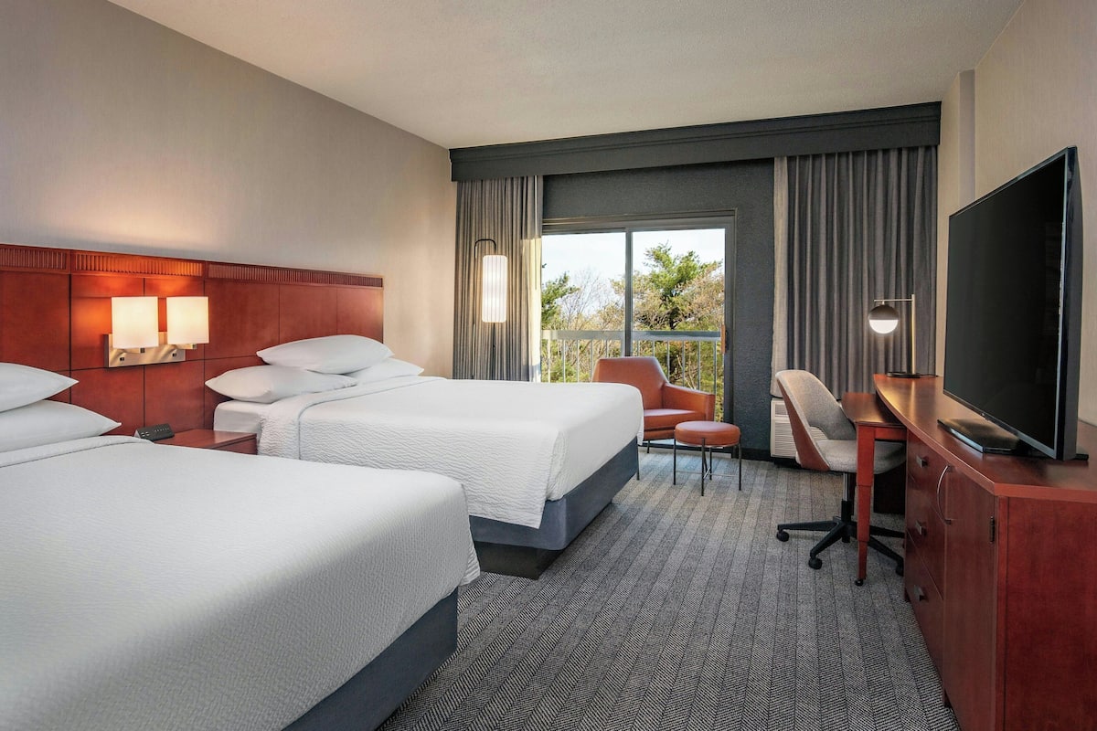 Room, 2 Queen Beds, Courtyard View | 1 bedroom, premium bedding, desk, laptop workspace
