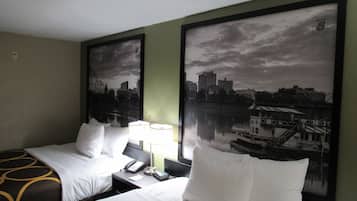 Room, 2 Double Beds, Non Smoking | Premium bedding, desk, blackout drapes, iron/ironing board