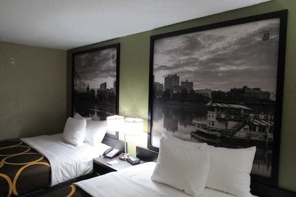 Room, 2 Double Beds, Non Smoking | Premium bedding, desk, blackout drapes, iron/ironing board