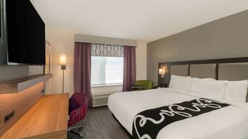 Down comforters, pillowtop beds, desk, laptop workspace