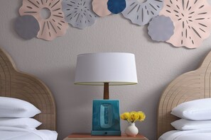 Hypo-allergenic bedding, down comforters, in-room safe, desk