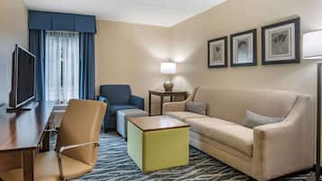 Desk, blackout curtains, iron/ironing board, free WiFi