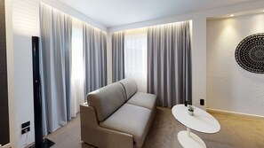 Suite, 1 Queen Bed with Sofa bed | Premium bedding, minibar, in-room safe, blackout drapes