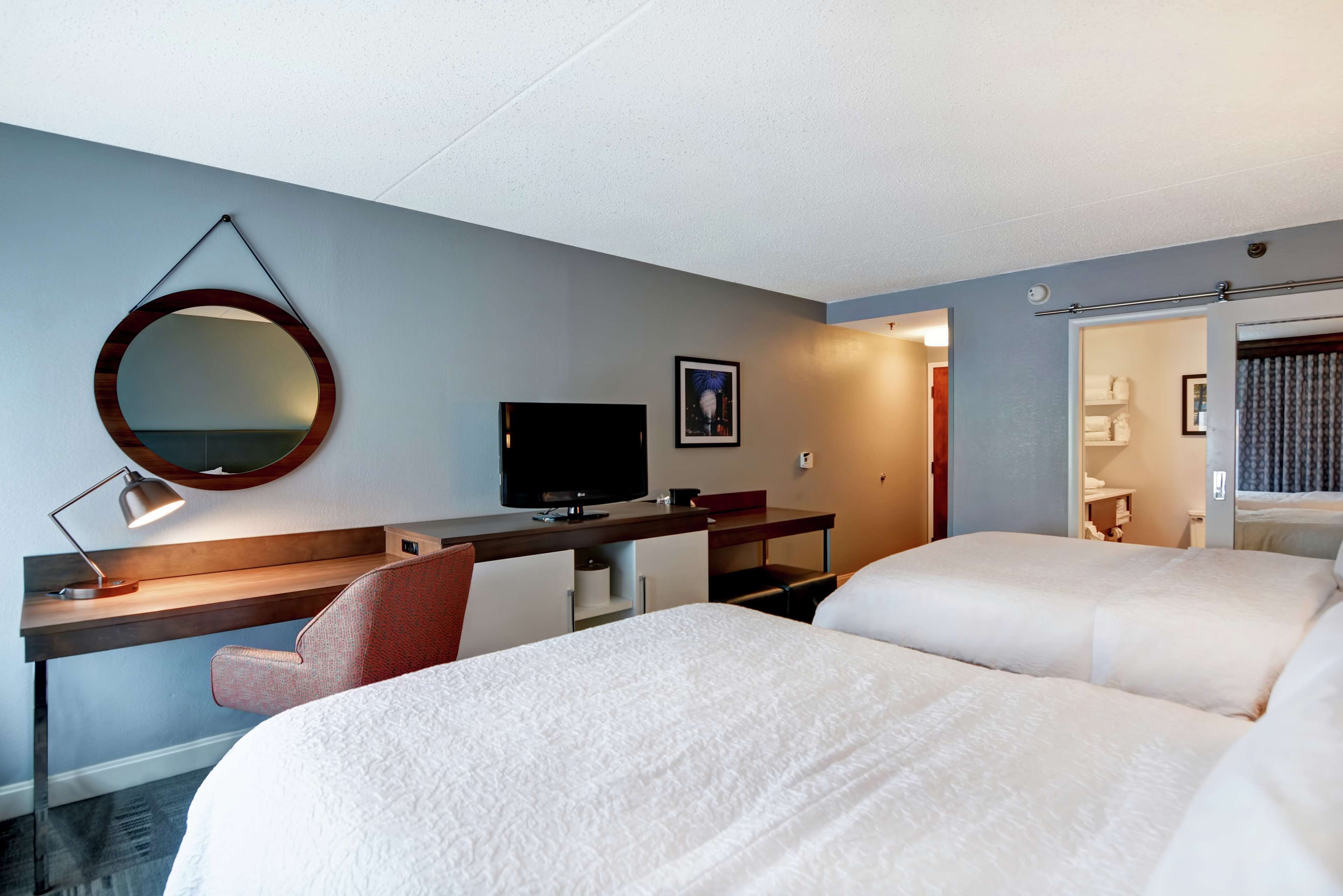 comfort double room, 2 queen beds, refrigerator | 1 bedroom, hypo-allergenic bedding, desk, laptop workspace