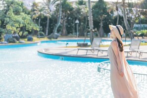 Indoor pool, seasonal outdoor pool, open 8 AM to 9:00 PM, pool loungers - Laguna Garden Hotel (Ginowan)