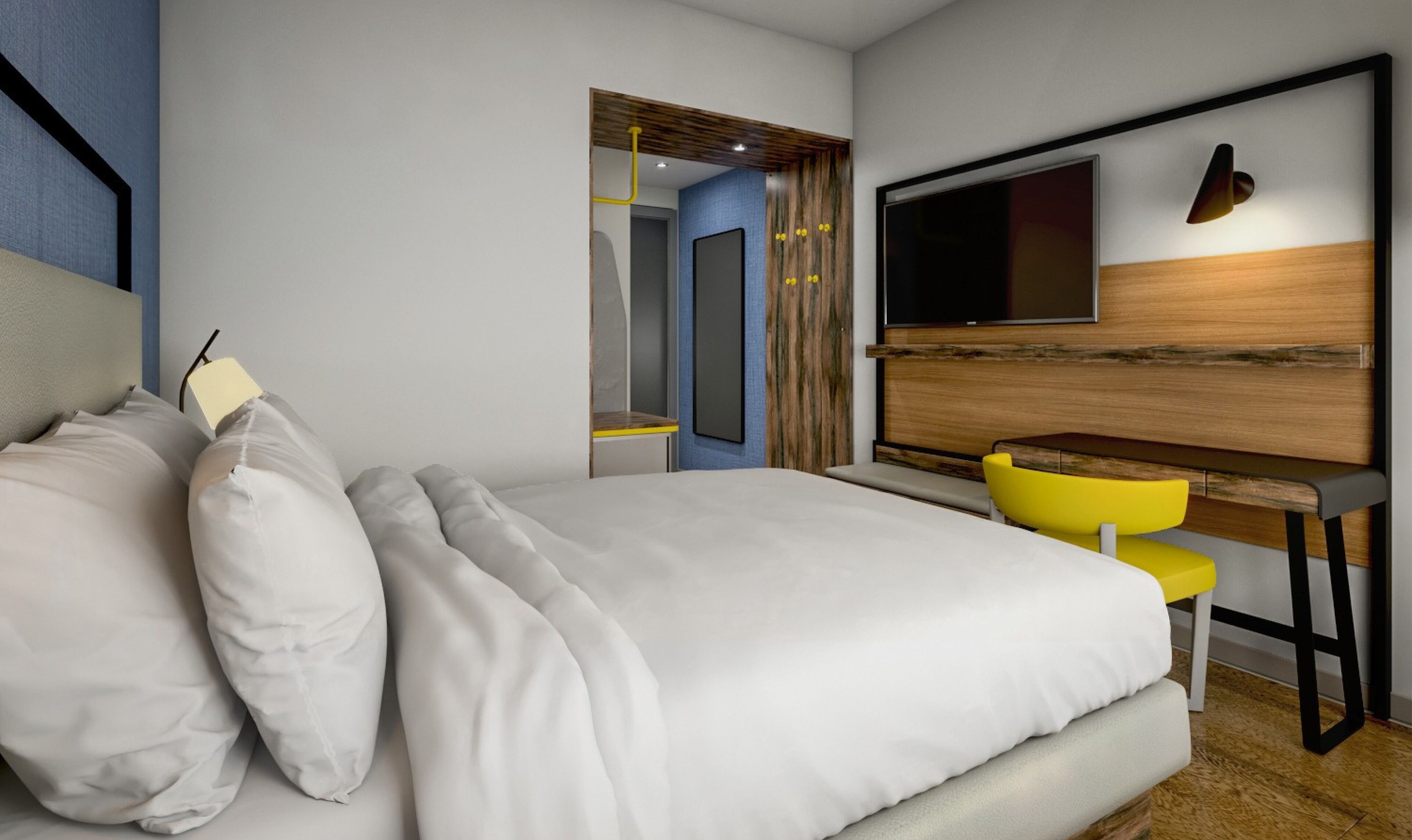 Habitación, 1 cama Queen size | Caja de seguridad en la habitación, escritorio y cortinas blackout 