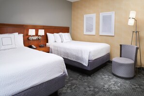 Premium bedding, desk, blackout curtains, iron/ironing board