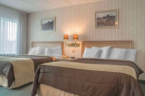 Standard Room, 2 Queen Beds, Non Smoking | Desk, laptop workspace, blackout drapes, iron/ironing board