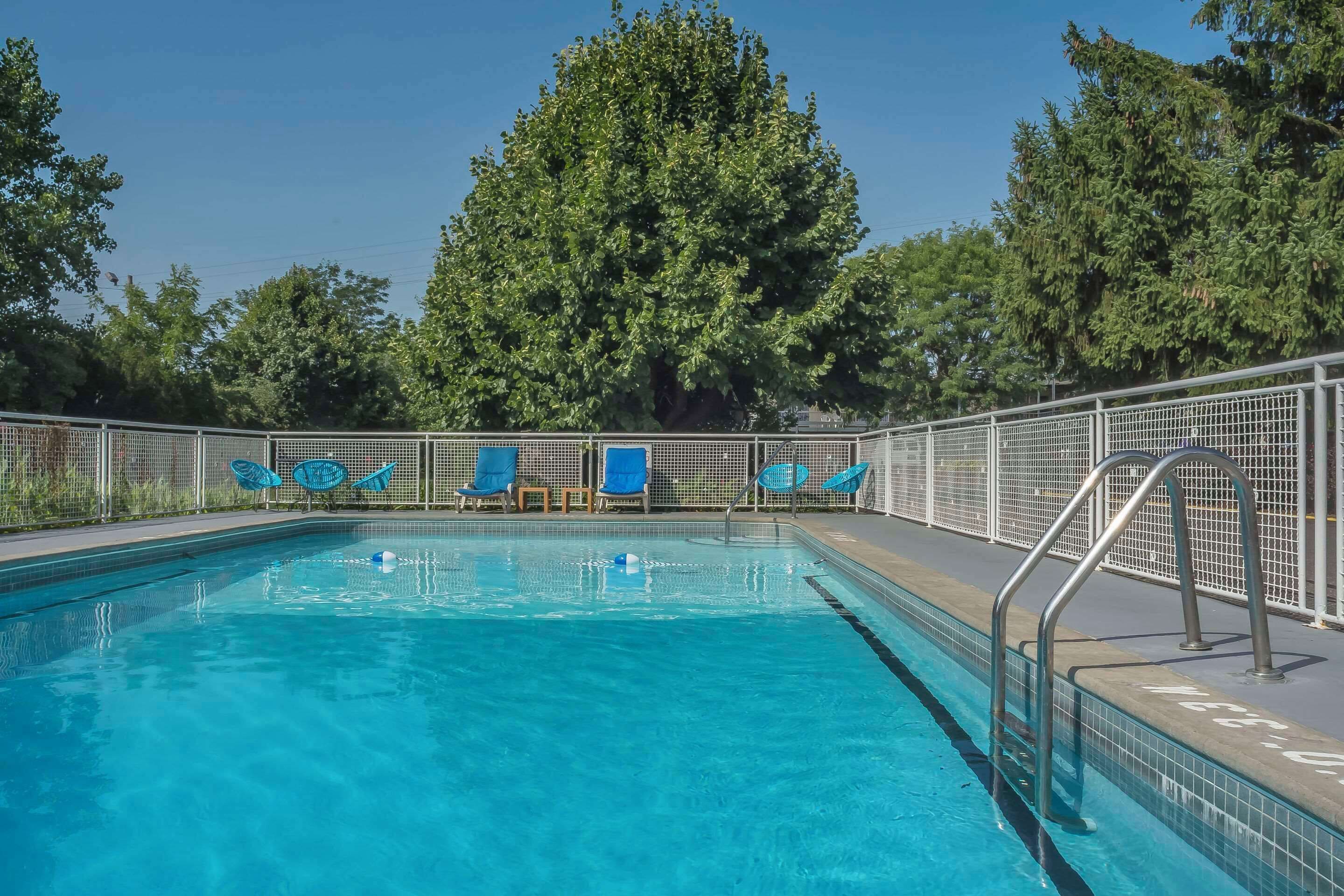 Alberca al aire libre por temporada y camastros 