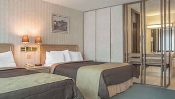 Standard Room, 2 Queen Beds, Non Smoking | Desk, laptop workspace, blackout drapes, iron/ironing board