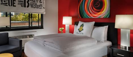 Premium bedding, down duvets, pillow-top beds, in-room safe