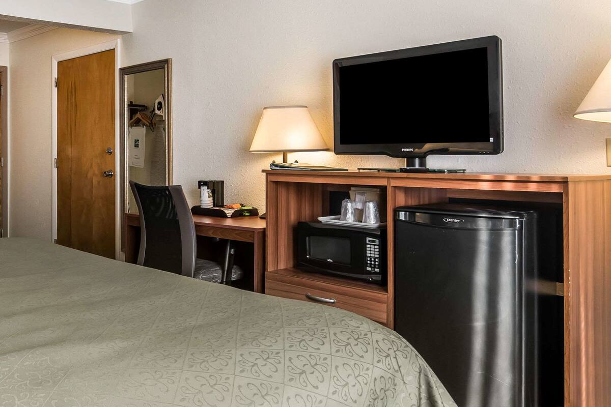 Room, 1 King Bed, Non Smoking | Pillowtop beds, desk, blackout drapes, iron/ironing board