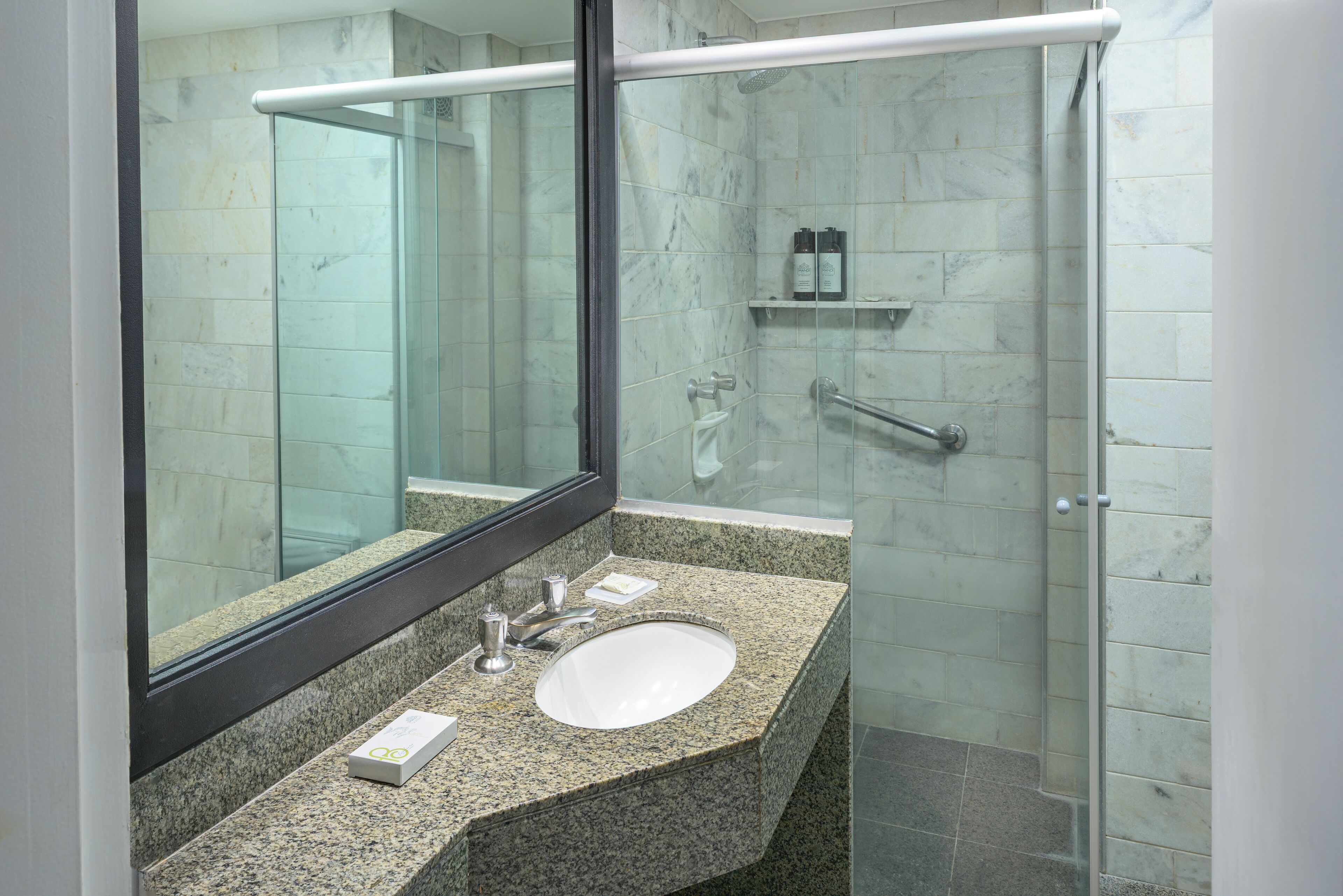 shower, designer toiletries, hair dryer, bidet