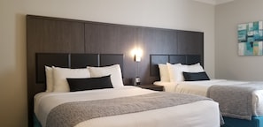 Select Comfort beds, blackout drapes, iron/ironing board